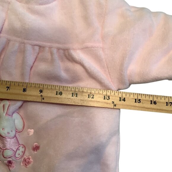 Baby Dove Infant Hooded Pink Bunting Suit With Bunny Embroidery Size 0-12 Months - Picture 12 of 16